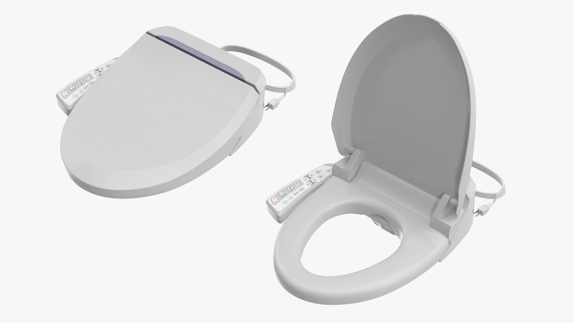 Round Smart Bidet Toilet Seat 3D model