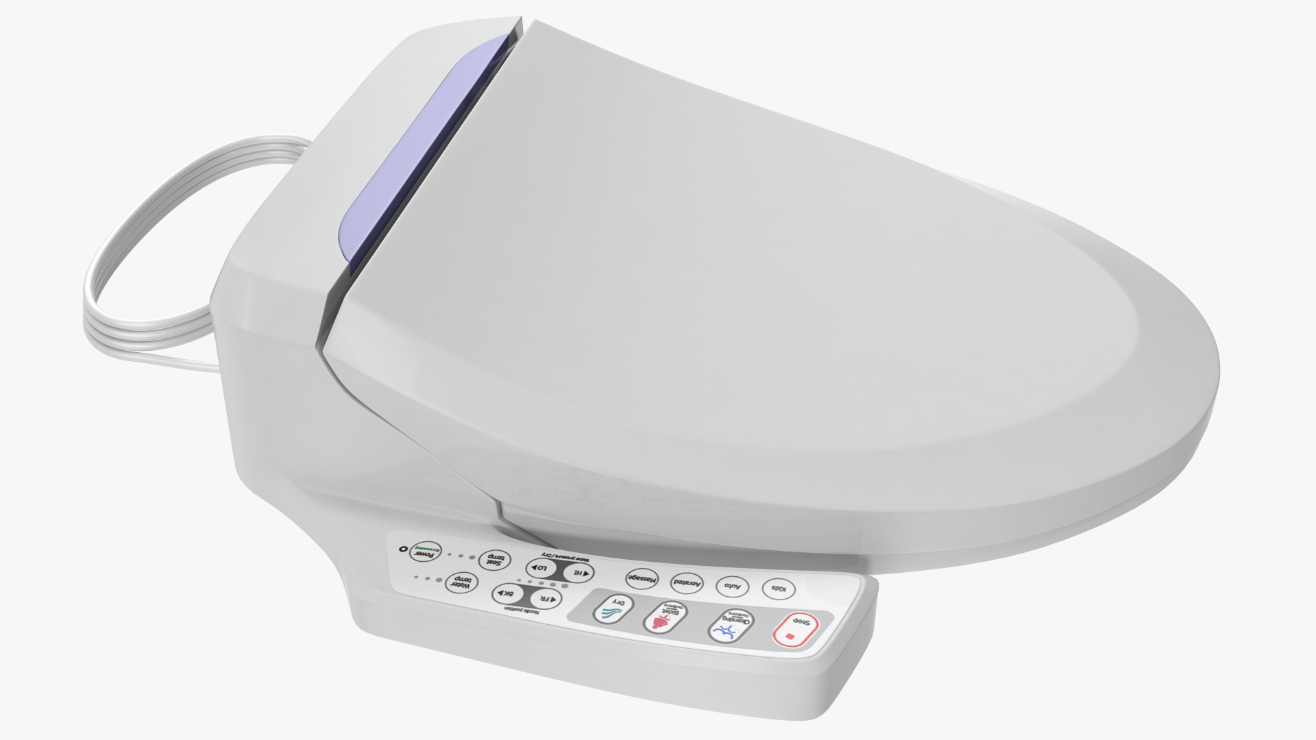 Round Smart Bidet Toilet Seat 3D model