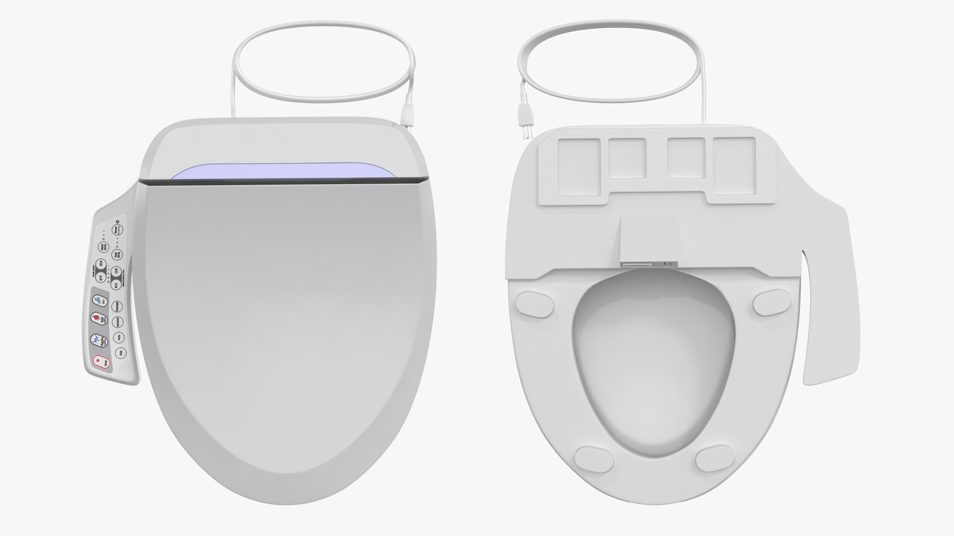 Round Smart Bidet Toilet Seat 3D model