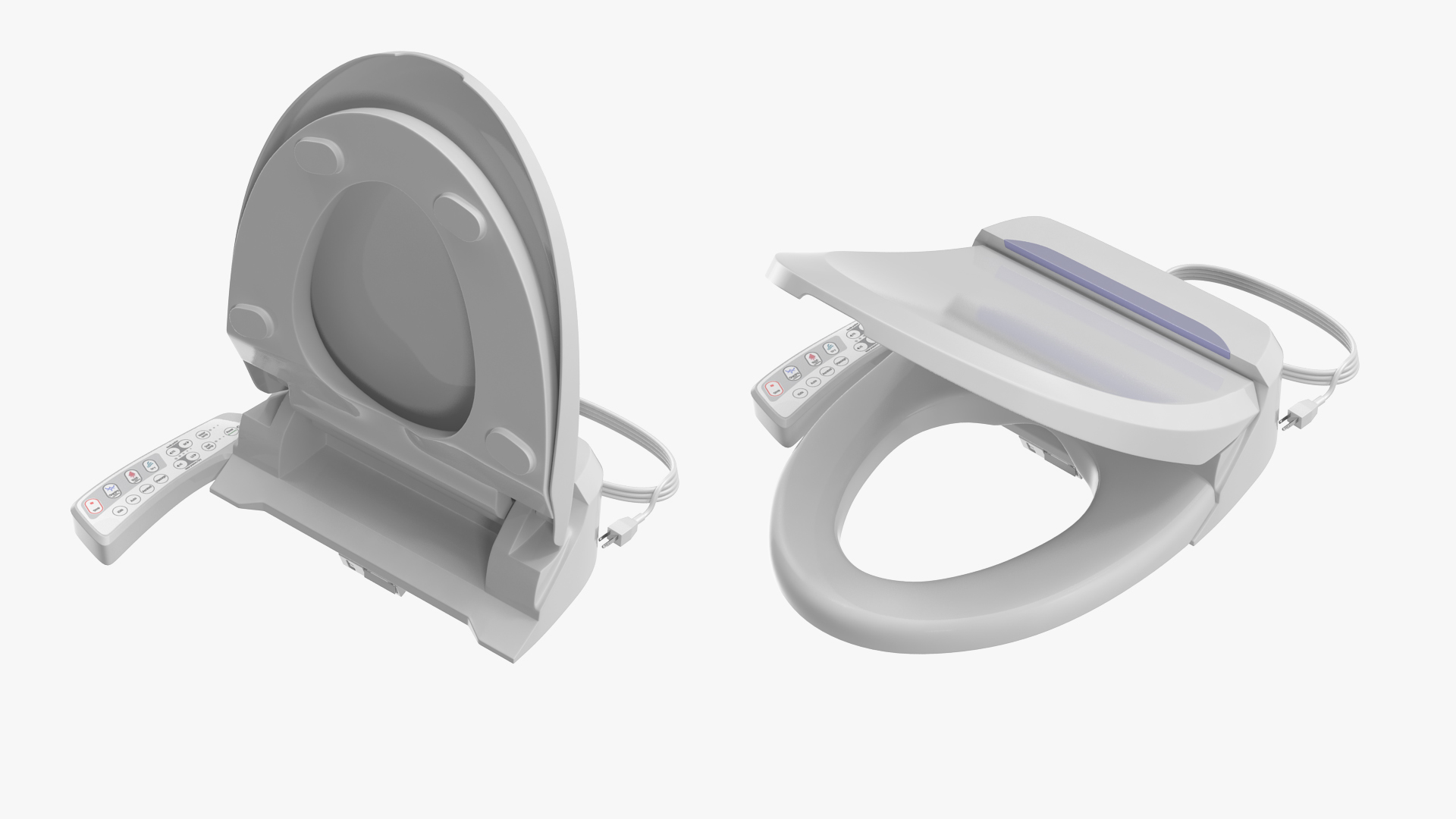 Round Smart Bidet Toilet Seat 3D model