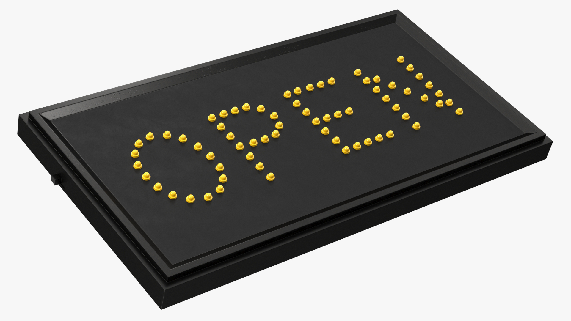 3D Rectangle Yellow LED Business Sign Open OFF model