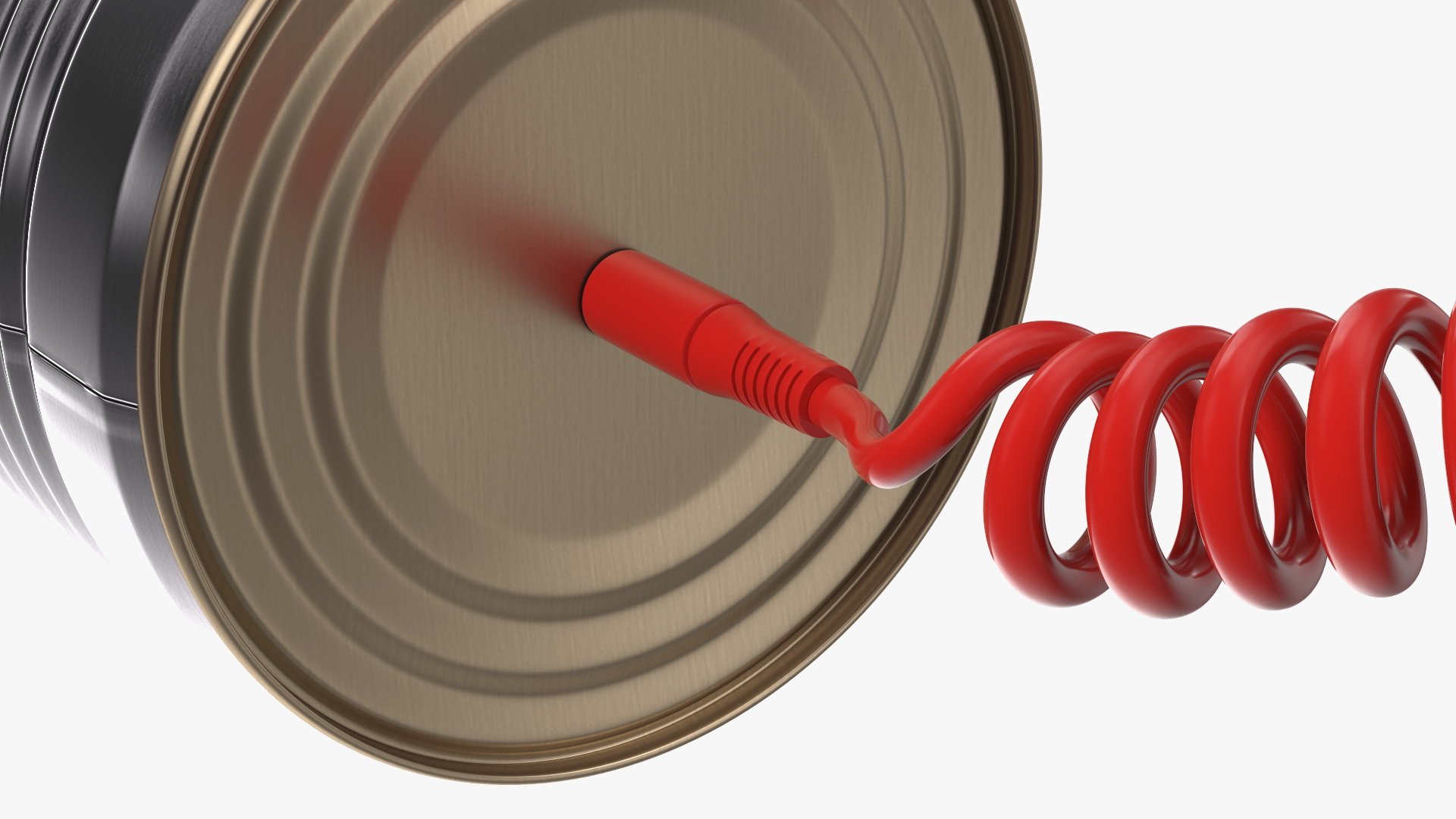3D model Tin Can Phone with Coiled Cord