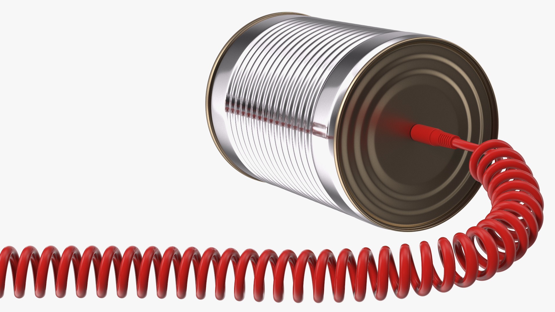 3D model Tin Can Phone with Coiled Cord