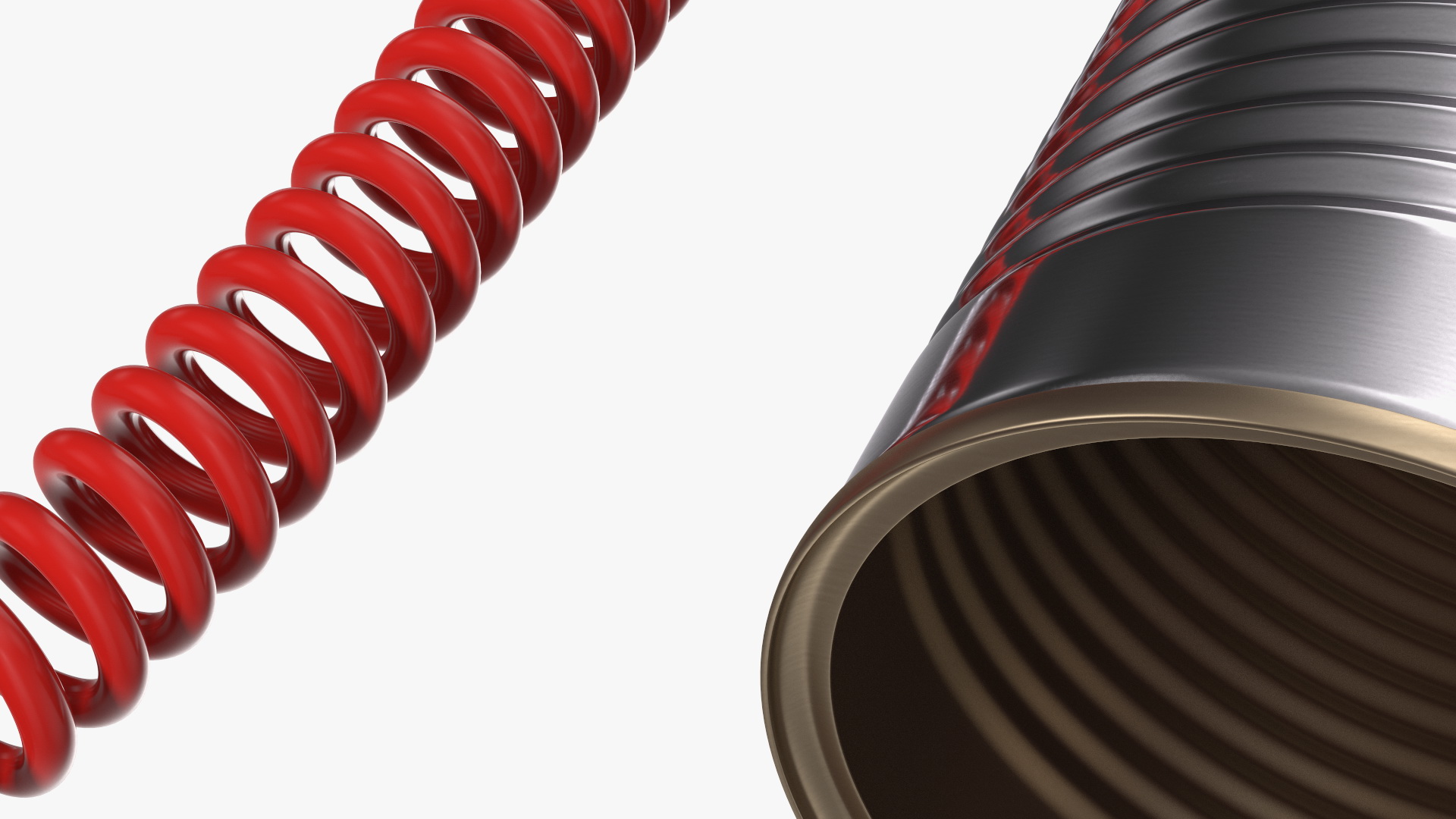 3D model Tin Can Phone with Coiled Cord