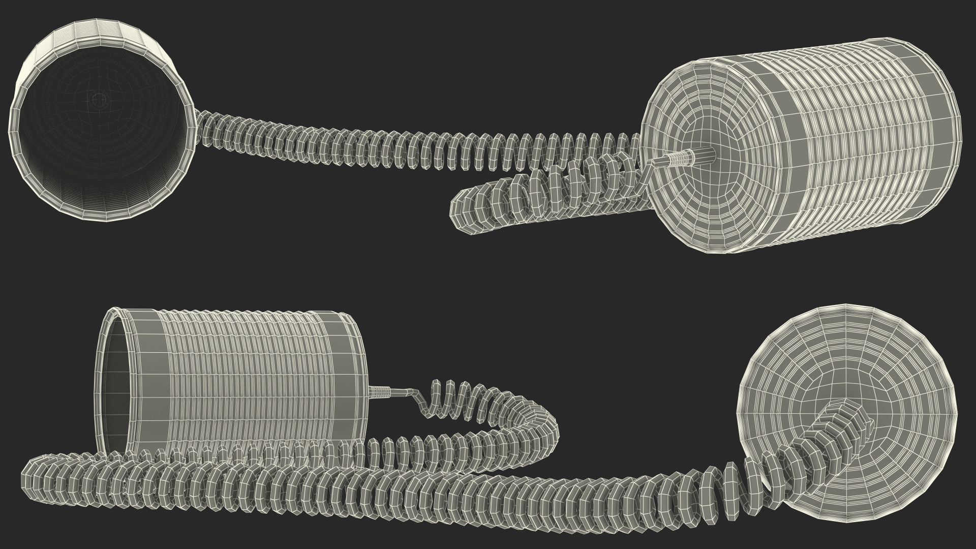 3D model Tin Can Phone with Coiled Cord