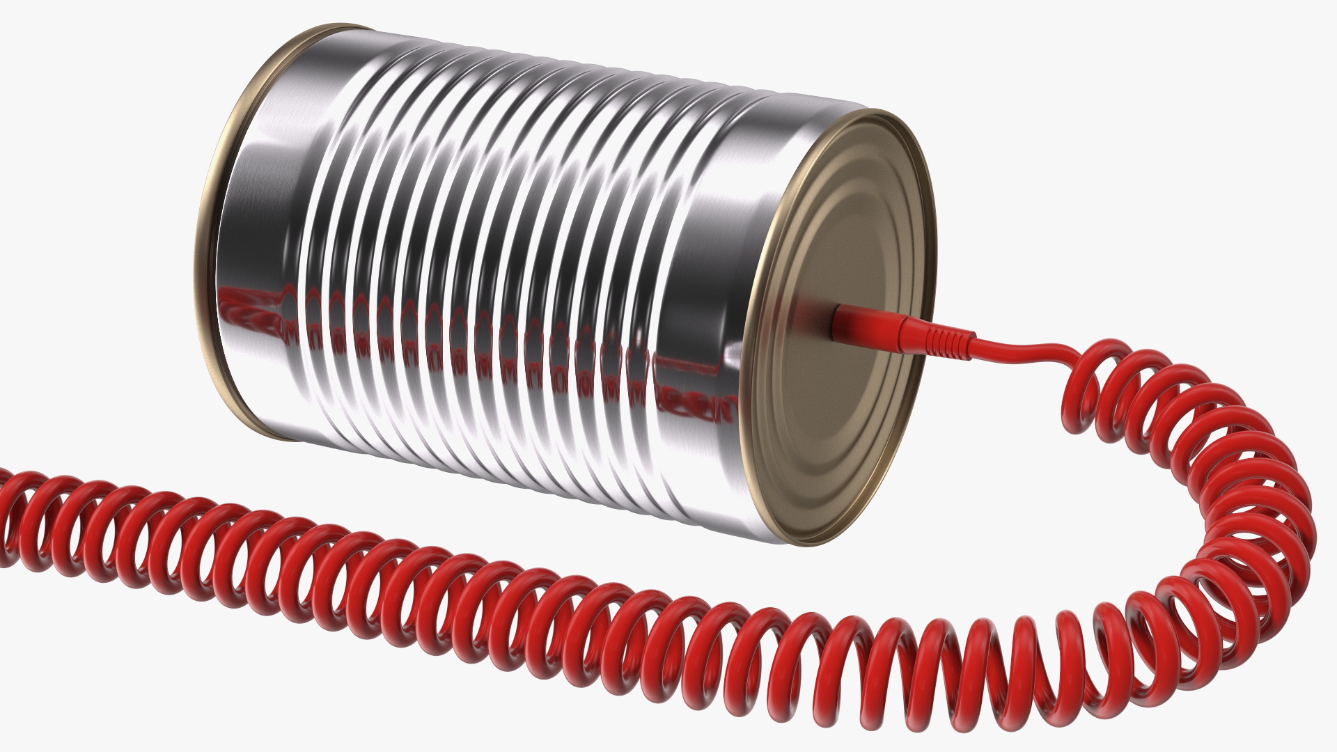 3D model Tin Can Phone with Coiled Cord