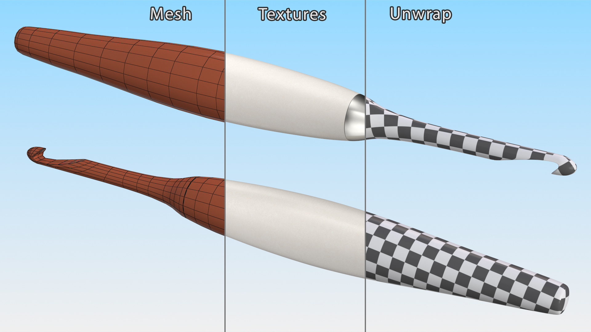 Crochet Hook with Plastic Handle 3D
