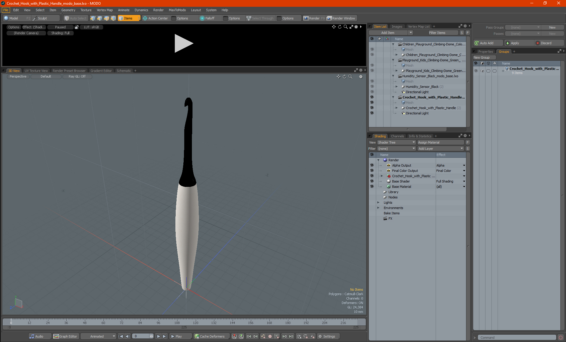 Crochet Hook with Plastic Handle 3D