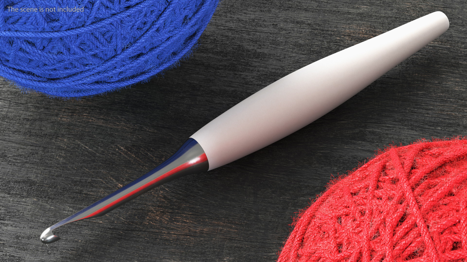 Crochet Hook with Plastic Handle 3D