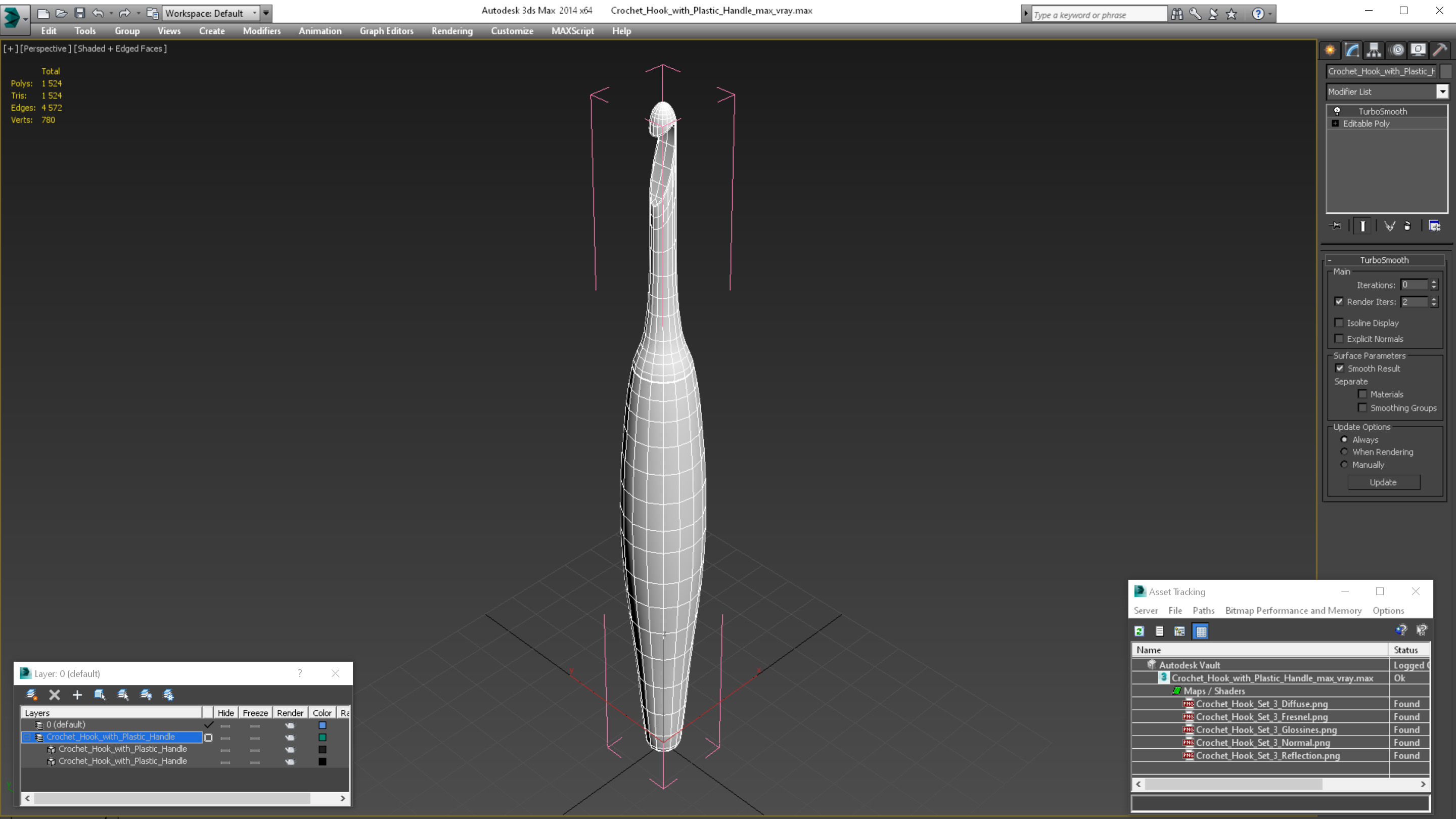 Crochet Hook with Plastic Handle 3D
