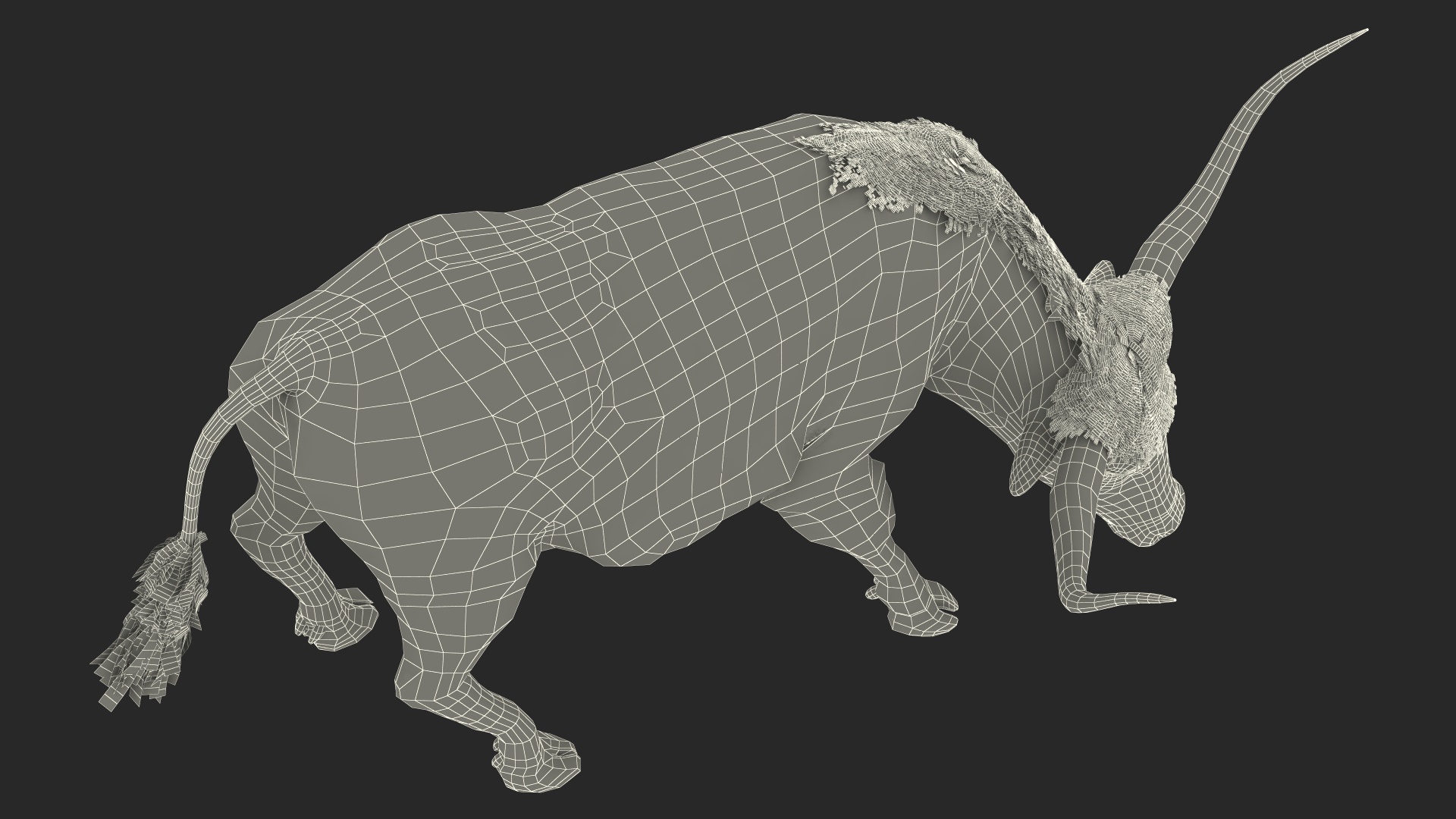 3D Texas Longhorn Cattle White Color model