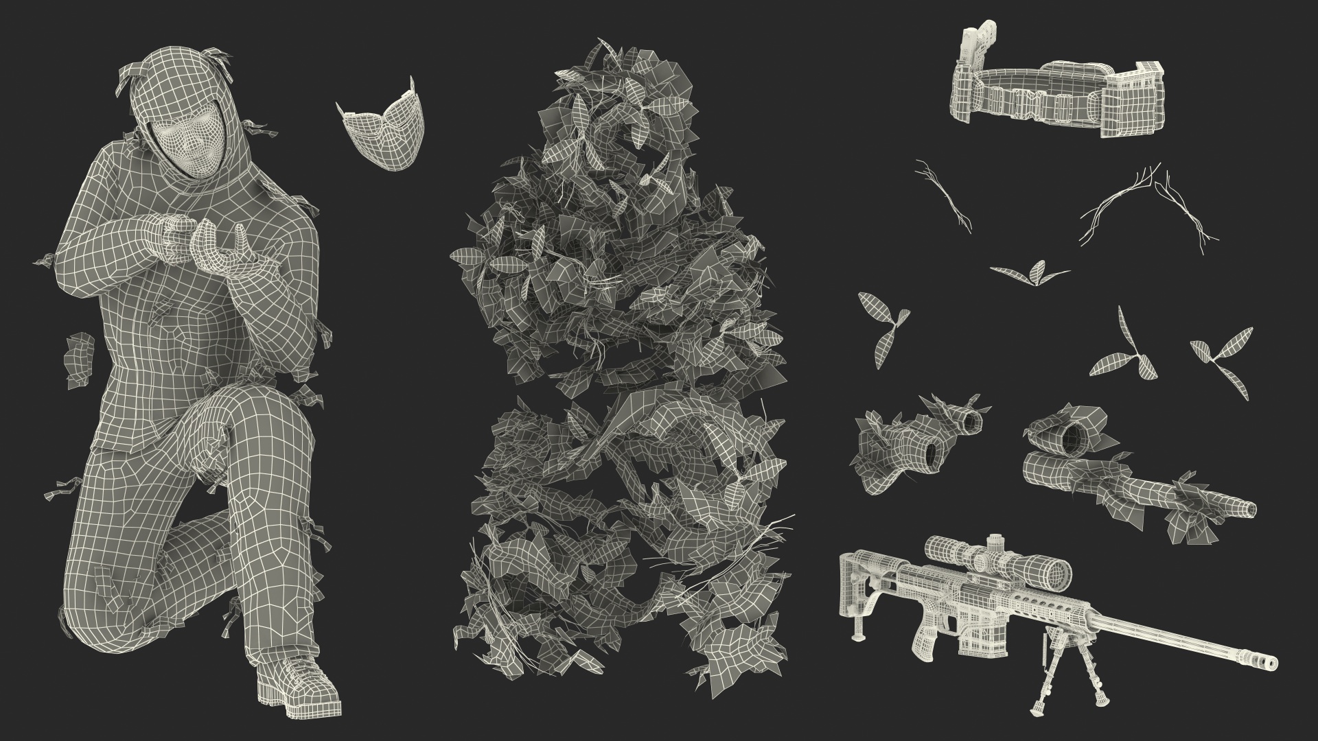 Sniper Kneeling Position 3D model
