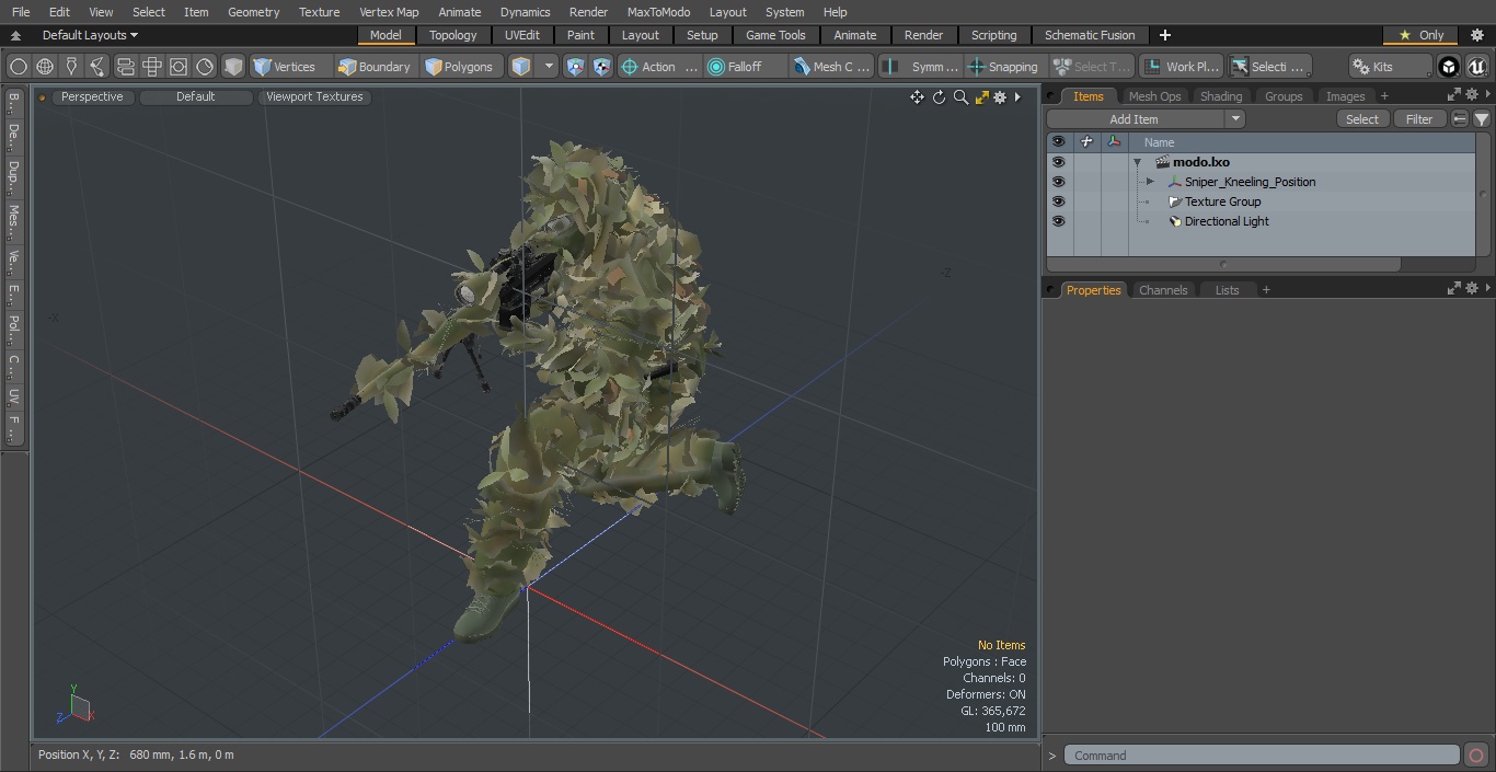 Sniper Kneeling Position 3D model