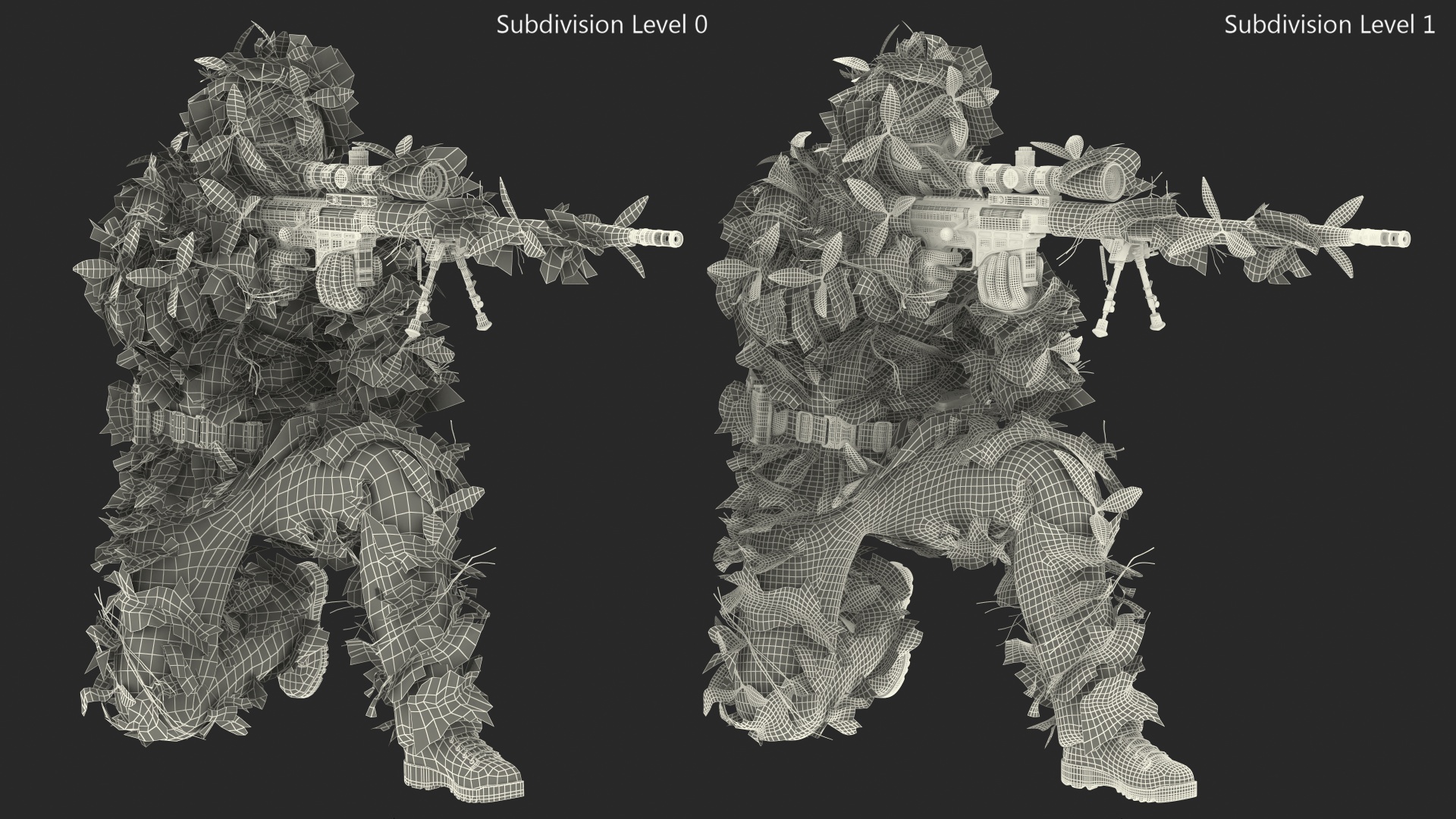 Sniper Kneeling Position 3D model