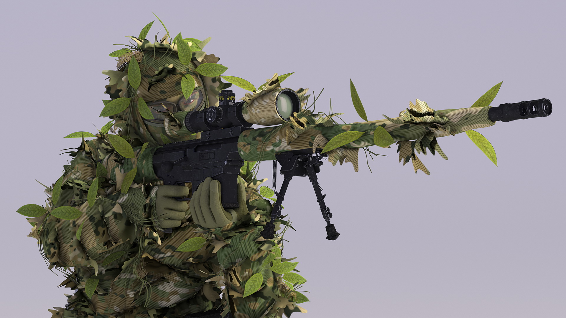 Sniper Kneeling Position 3D model