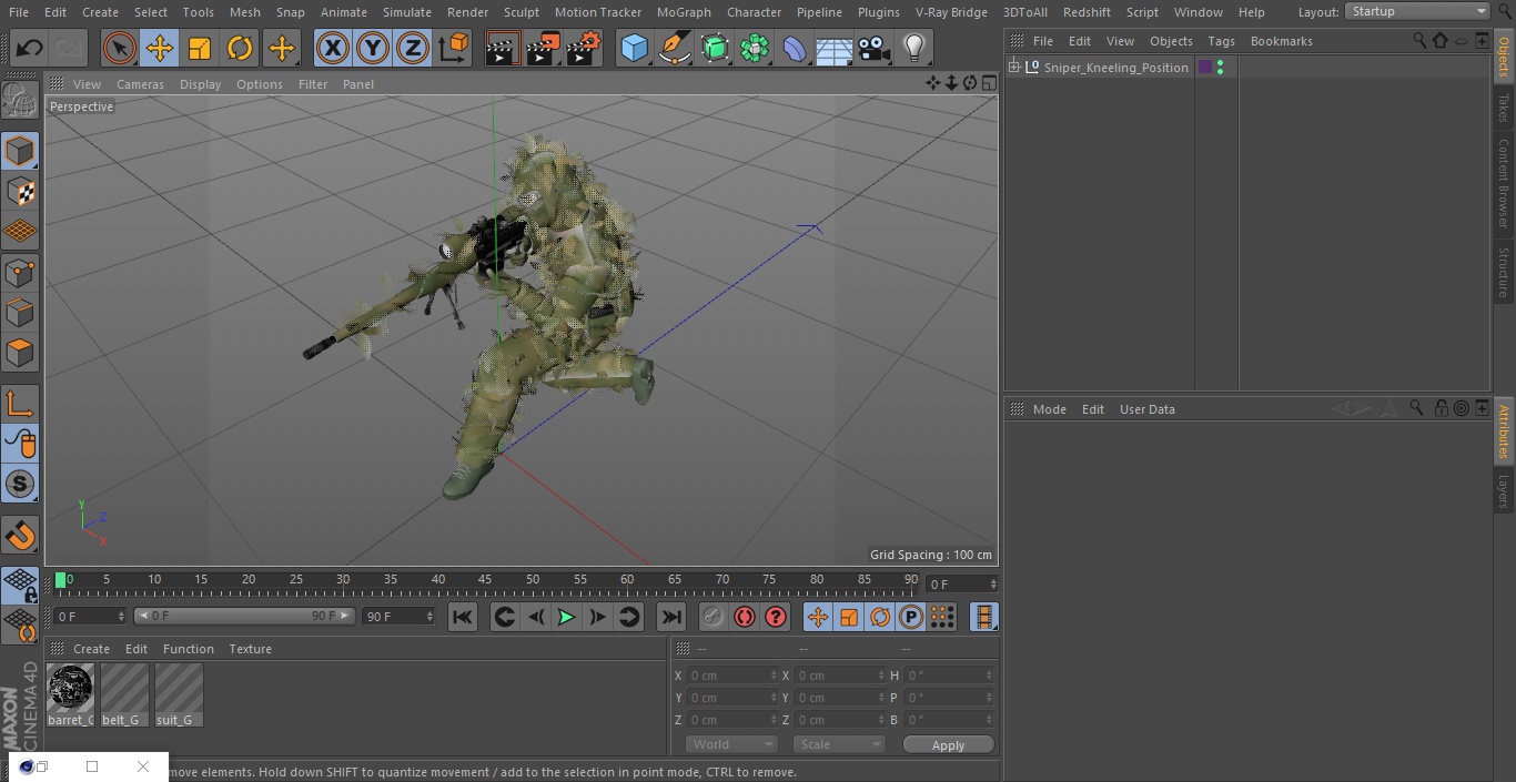 Sniper Kneeling Position 3D model