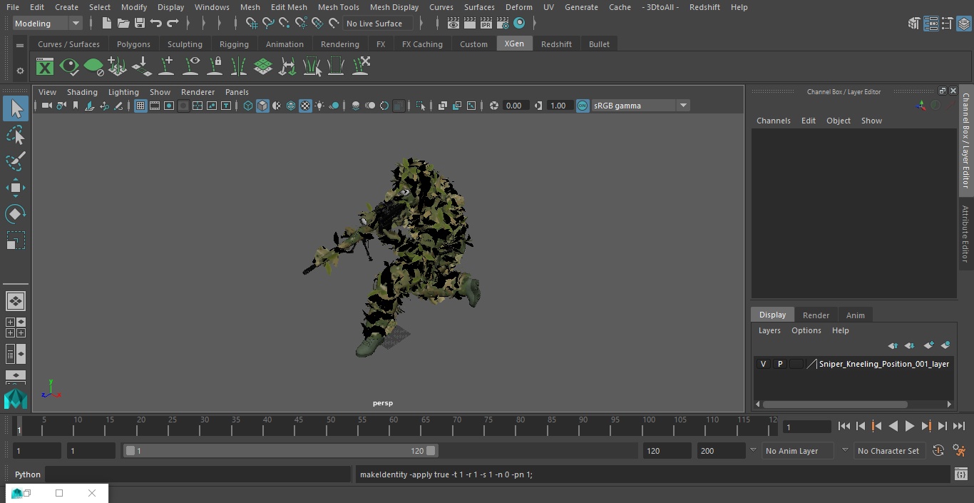Sniper Kneeling Position 3D model