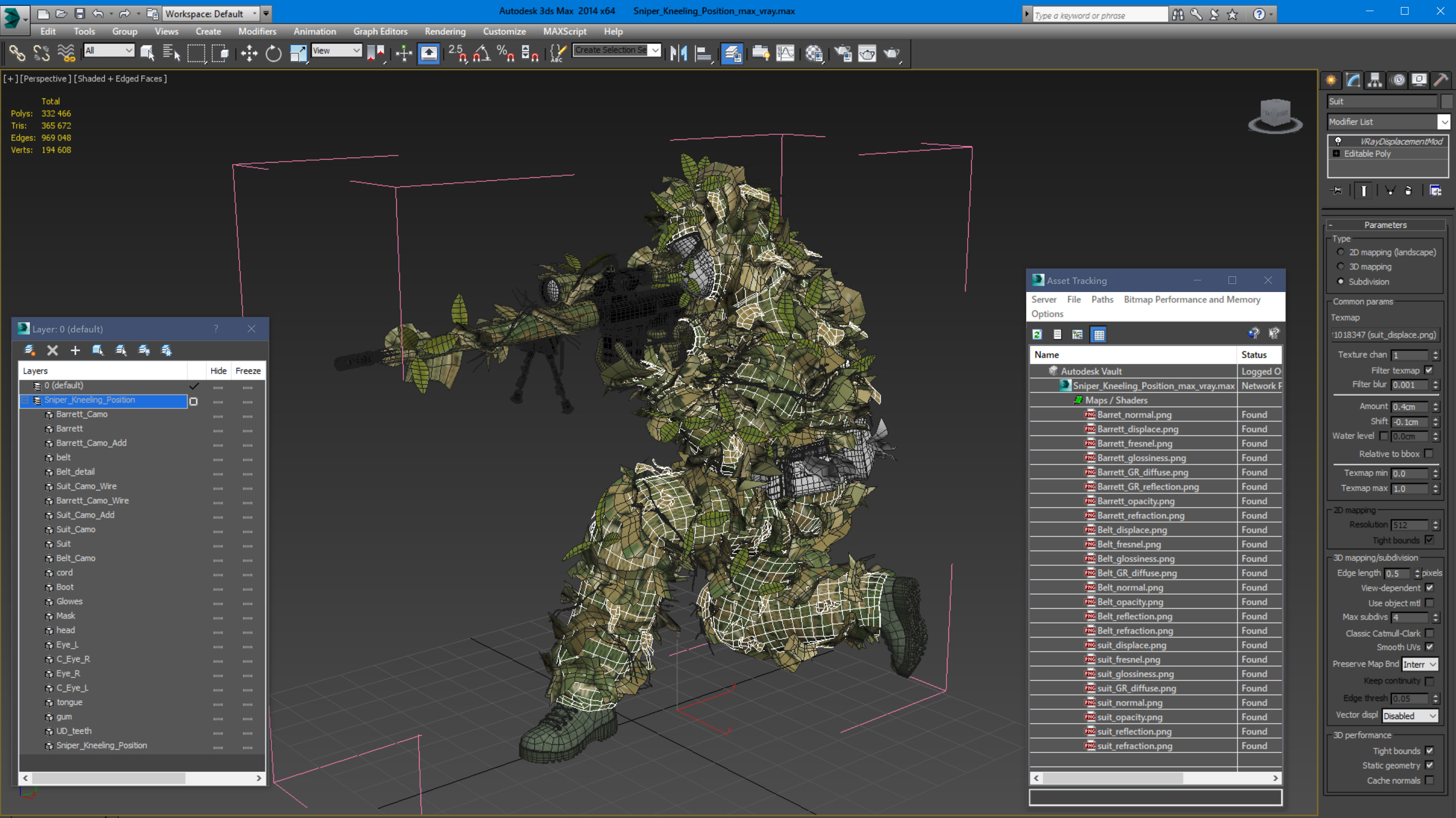 Sniper Kneeling Position 3D model