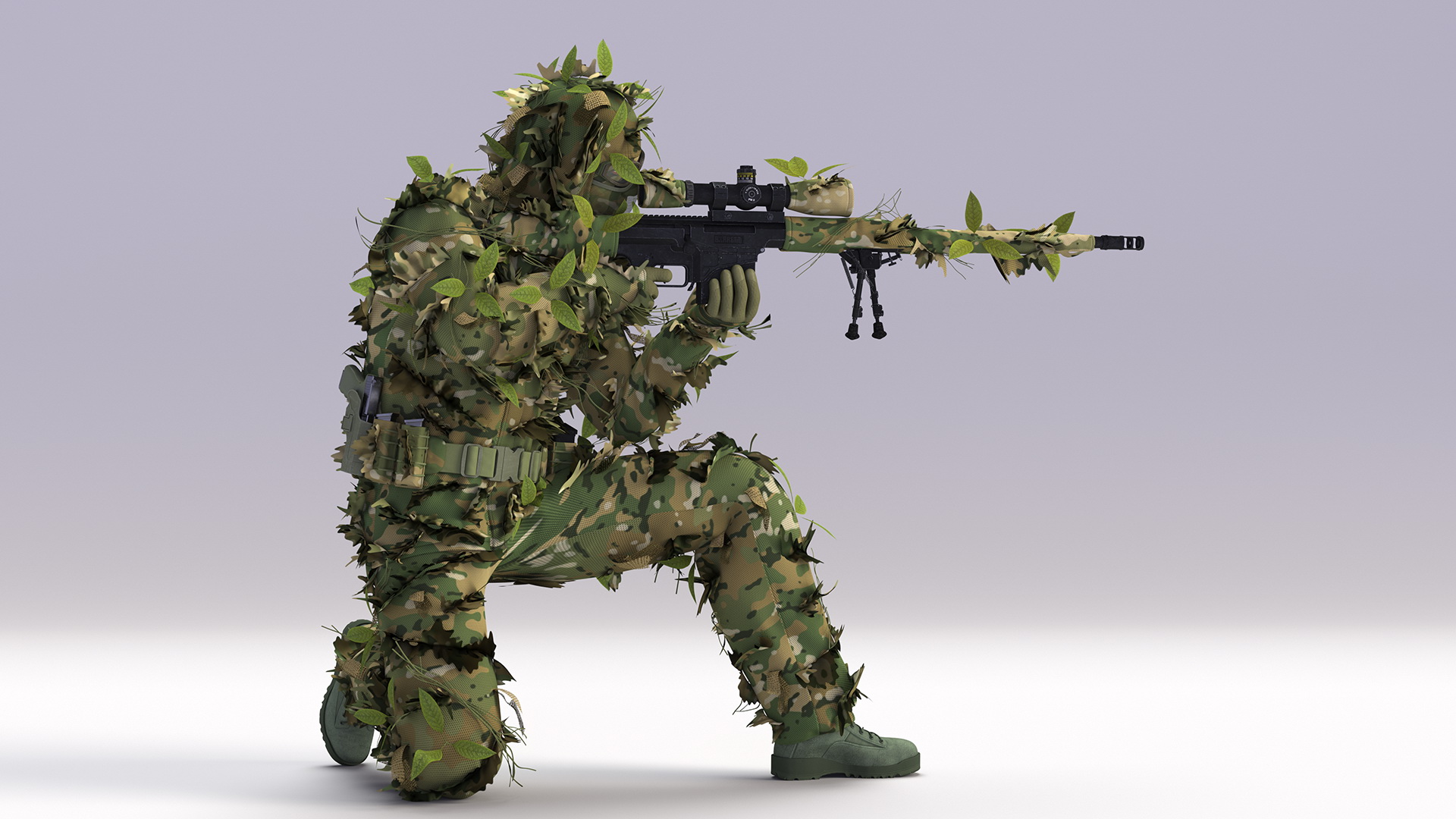 Sniper Kneeling Position 3D model