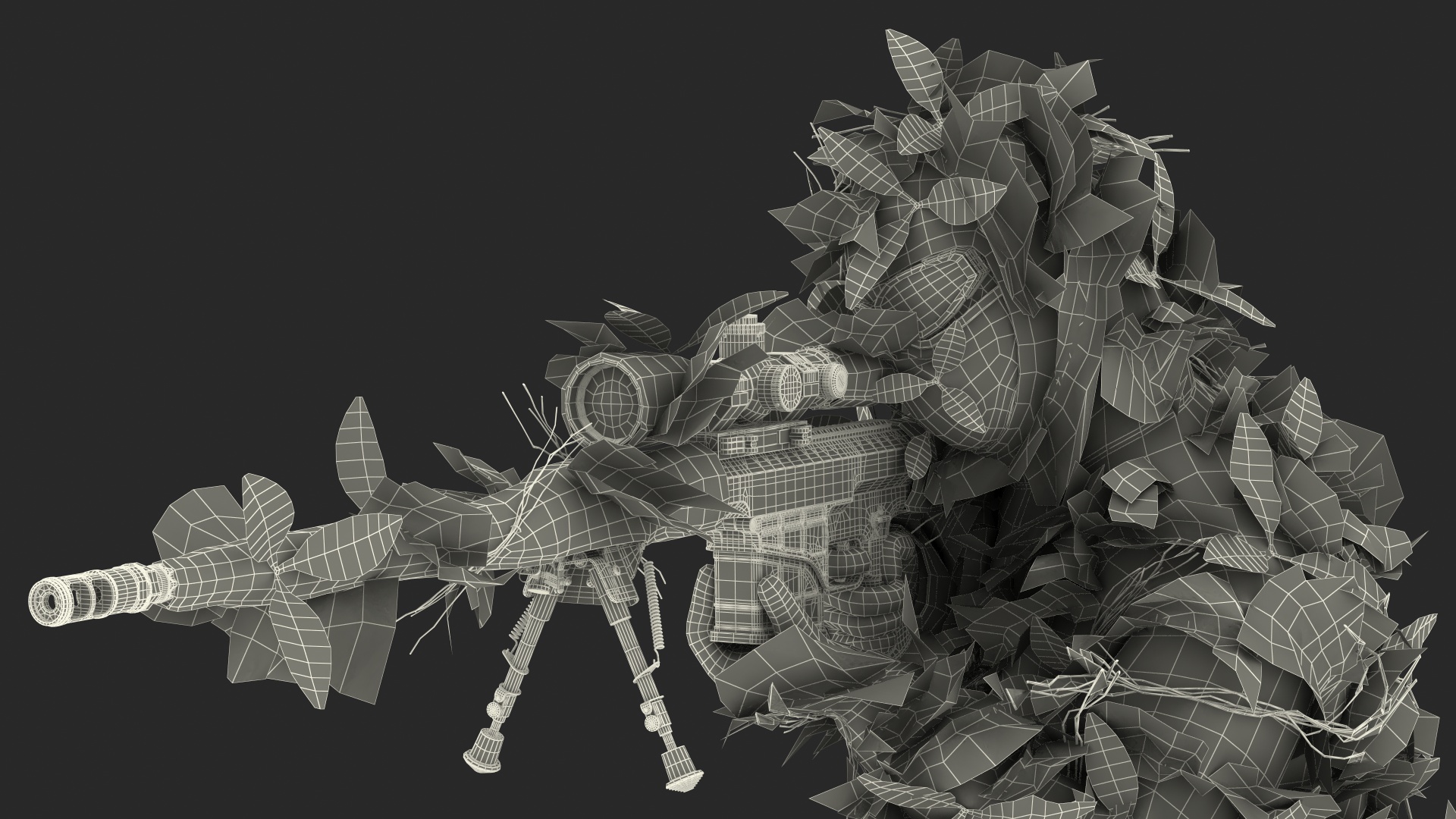 Sniper Kneeling Position 3D model