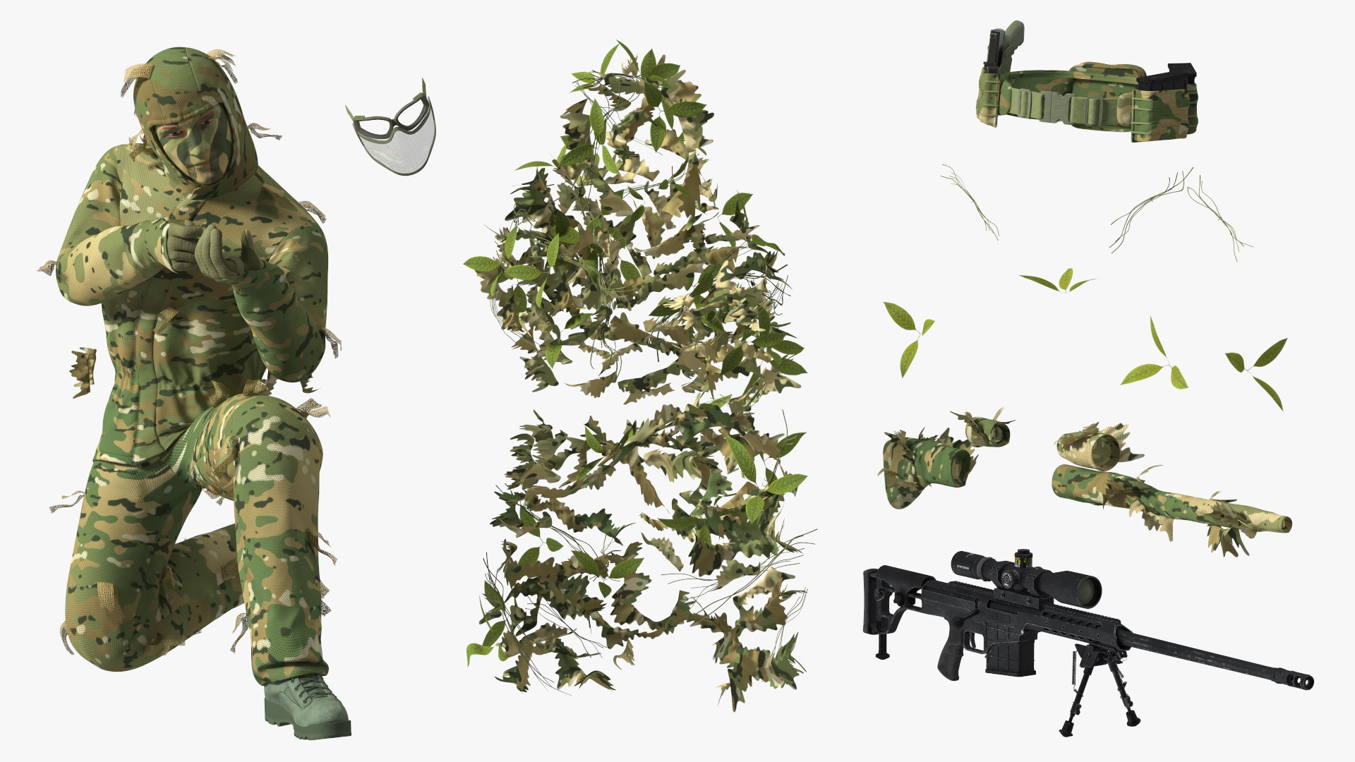 Sniper Kneeling Position 3D model