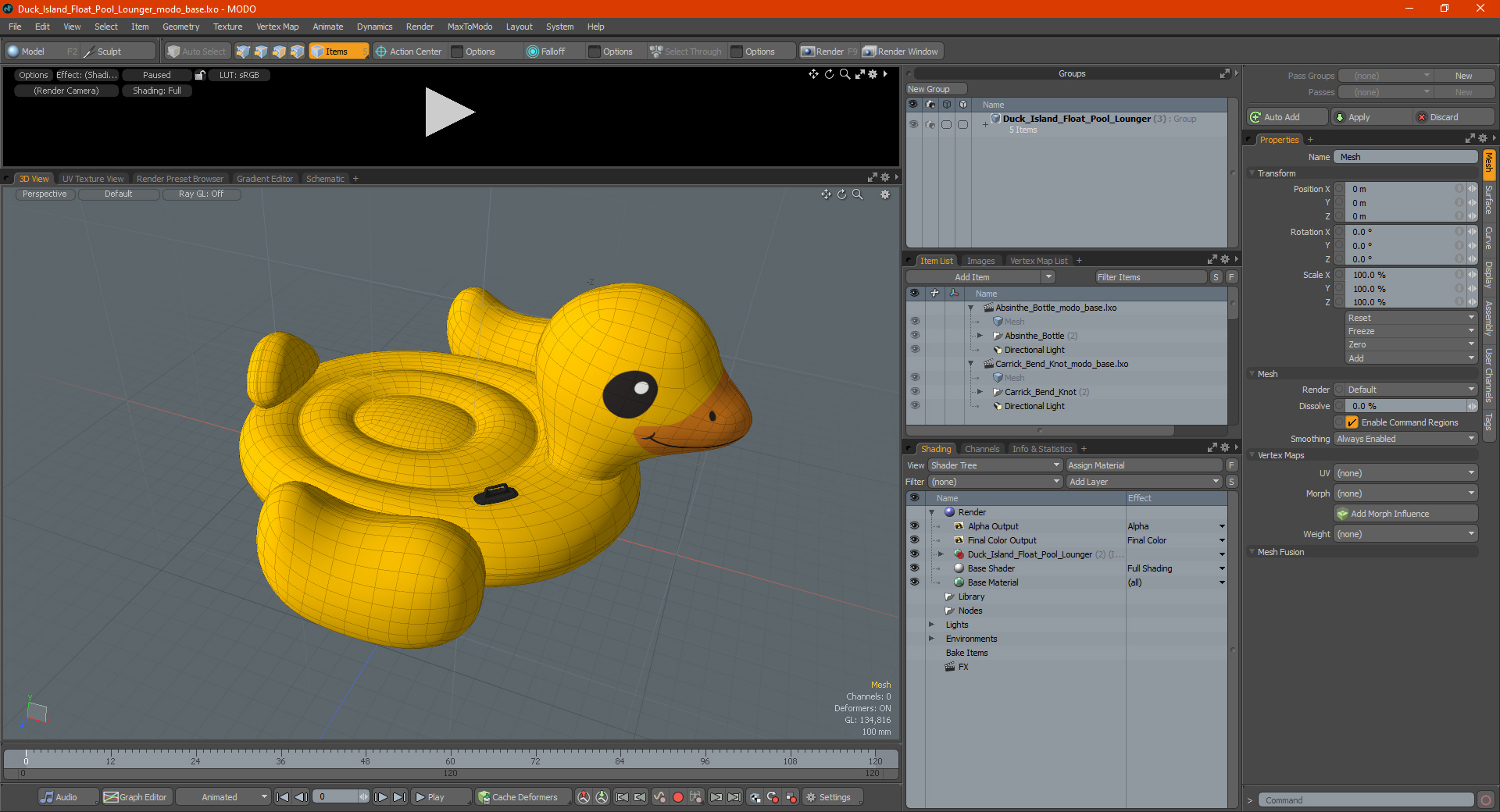 3D model Duck Island Float Pool Lounger