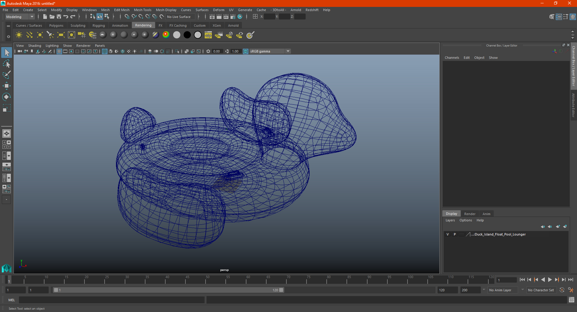 3D model Duck Island Float Pool Lounger