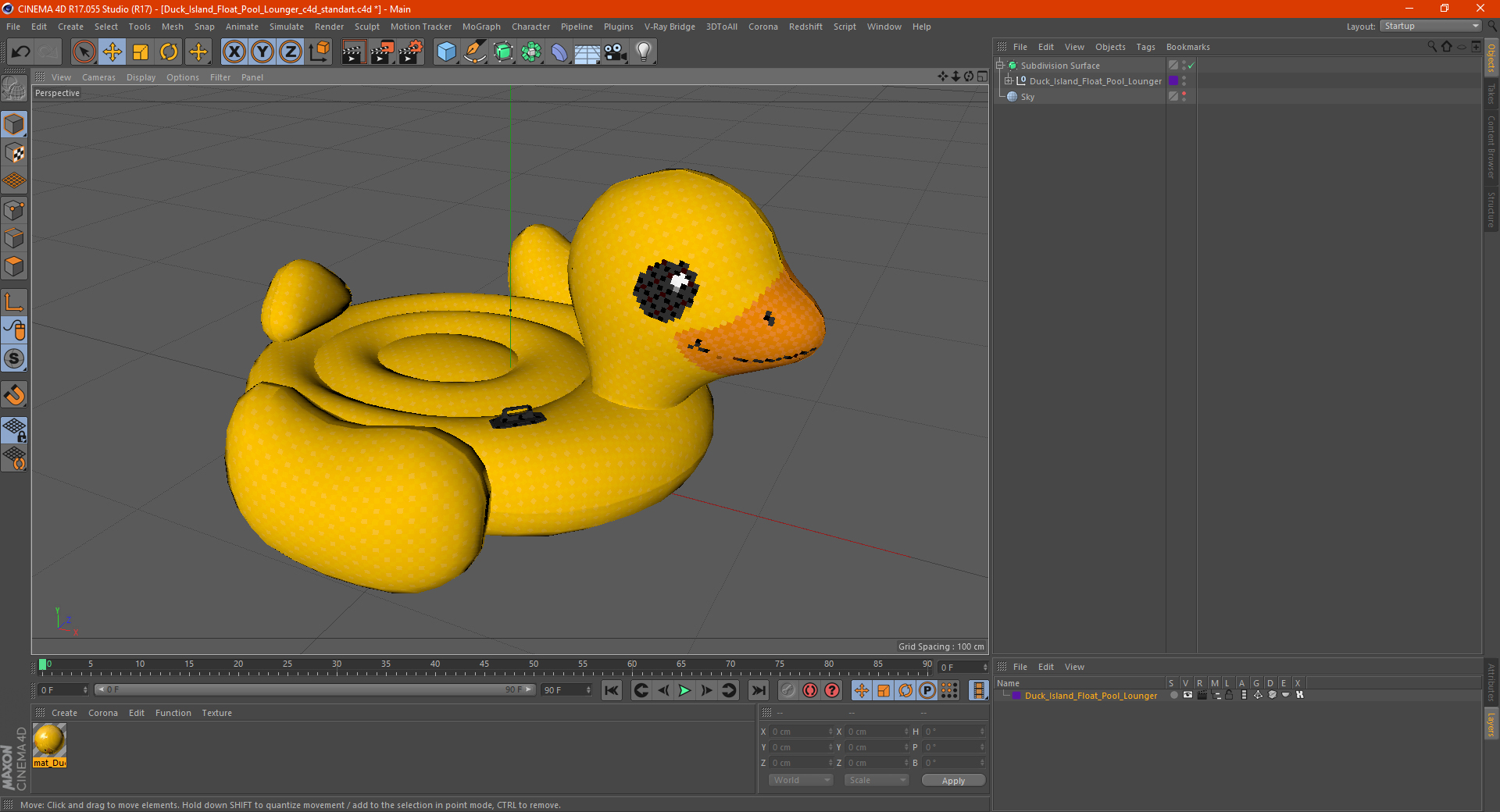 3D model Duck Island Float Pool Lounger
