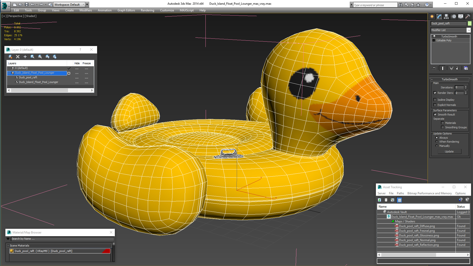 3D model Duck Island Float Pool Lounger