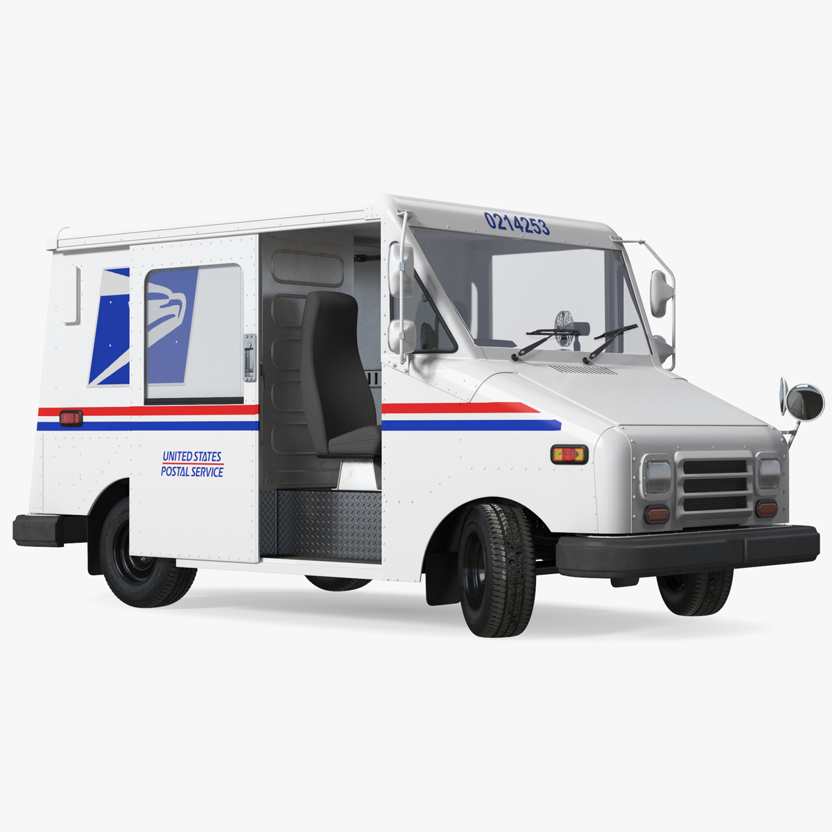 3D model Grumman LLV USA Post Car Rigged for Cinema 4D