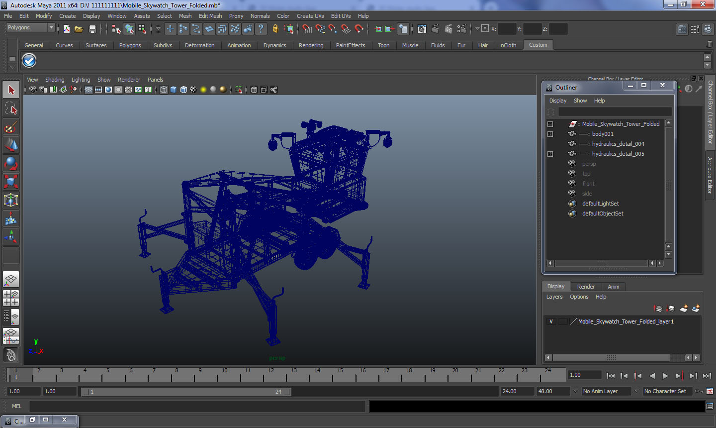 3D Mobile Skywatch Tower Folded model