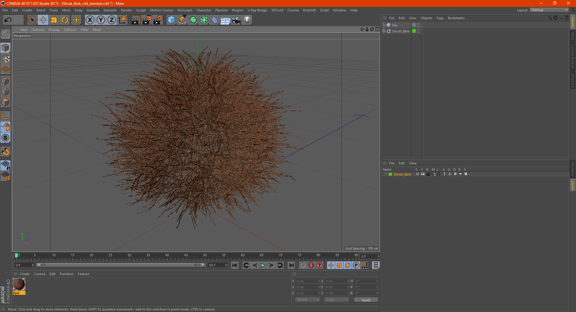 3D model Shrub Bark