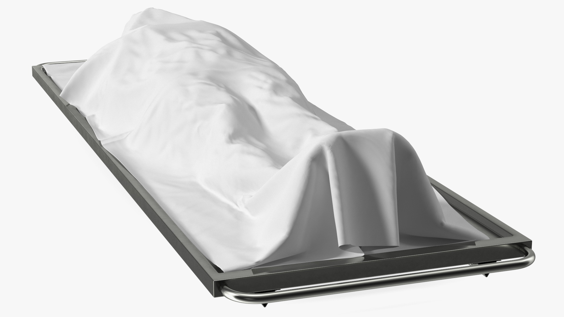 3D Dead Man Body Covered with White Sheet model