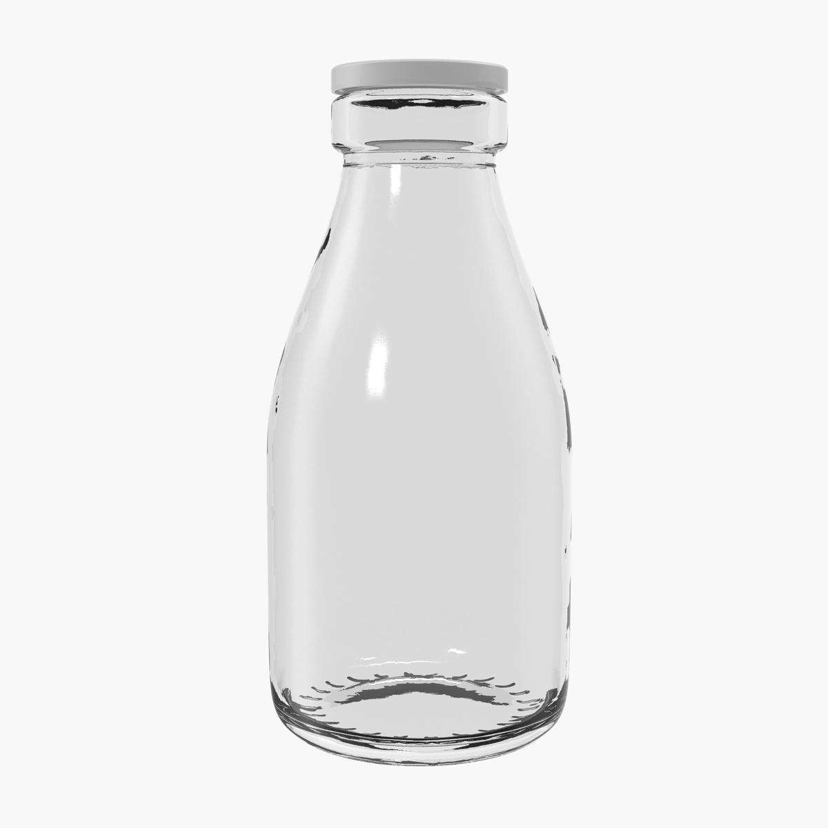 3D Milk Glass Pint Bottle Empty model