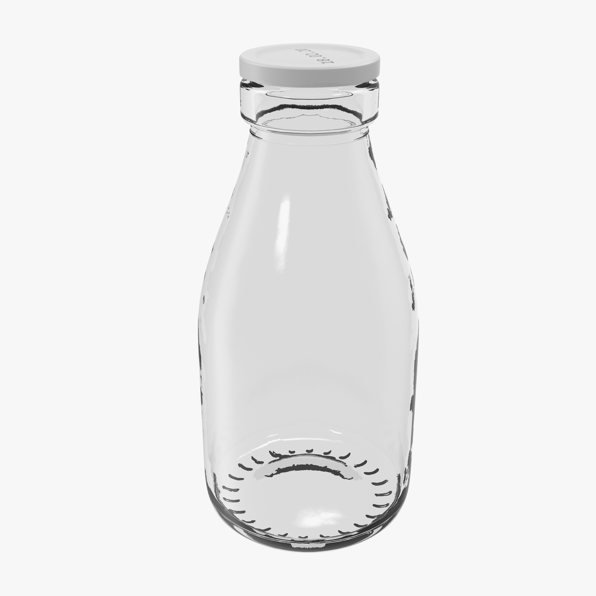 Milk Glass Pint Bottle Empty