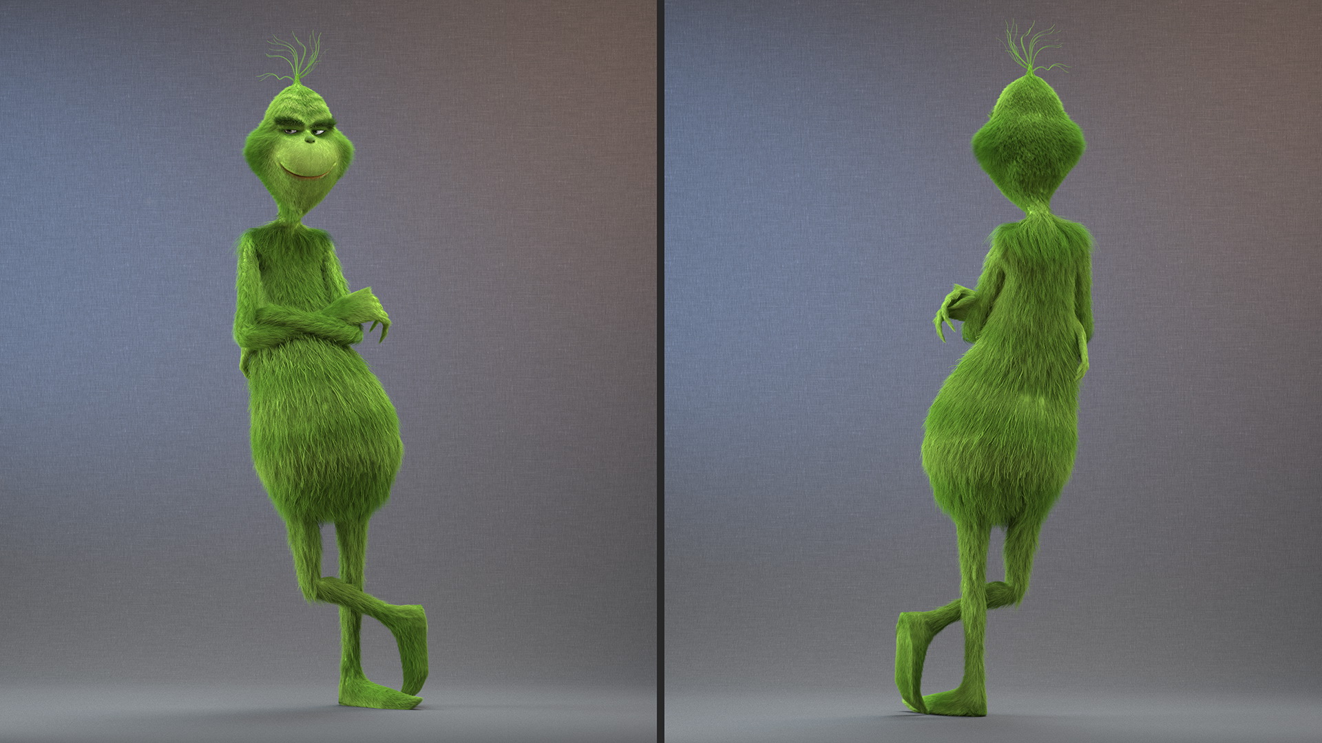 Cartoon Grinch Stole Christmas with Fur 3D model