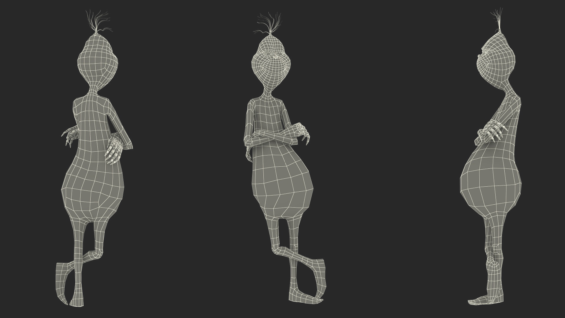 Cartoon Grinch Stole Christmas with Fur 3D model
