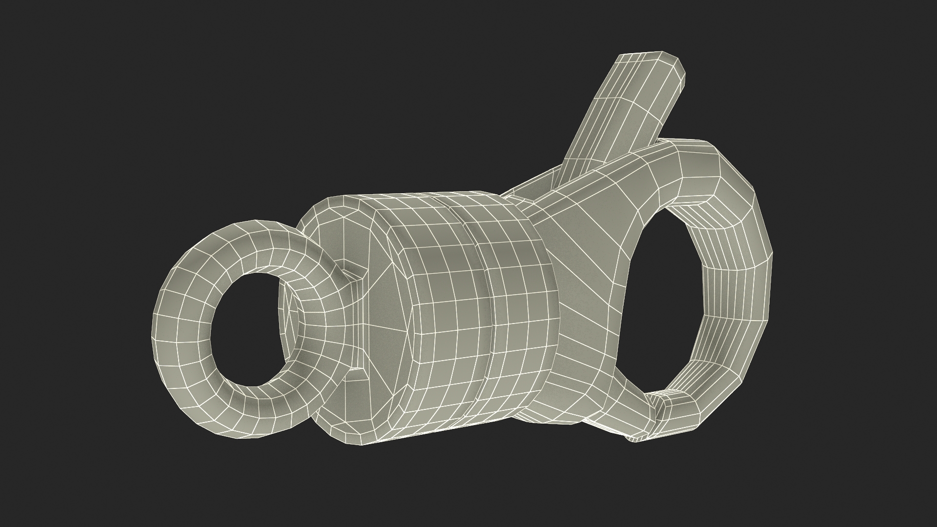 Lobster Claw Golden Bracelet Clasp 3D model
