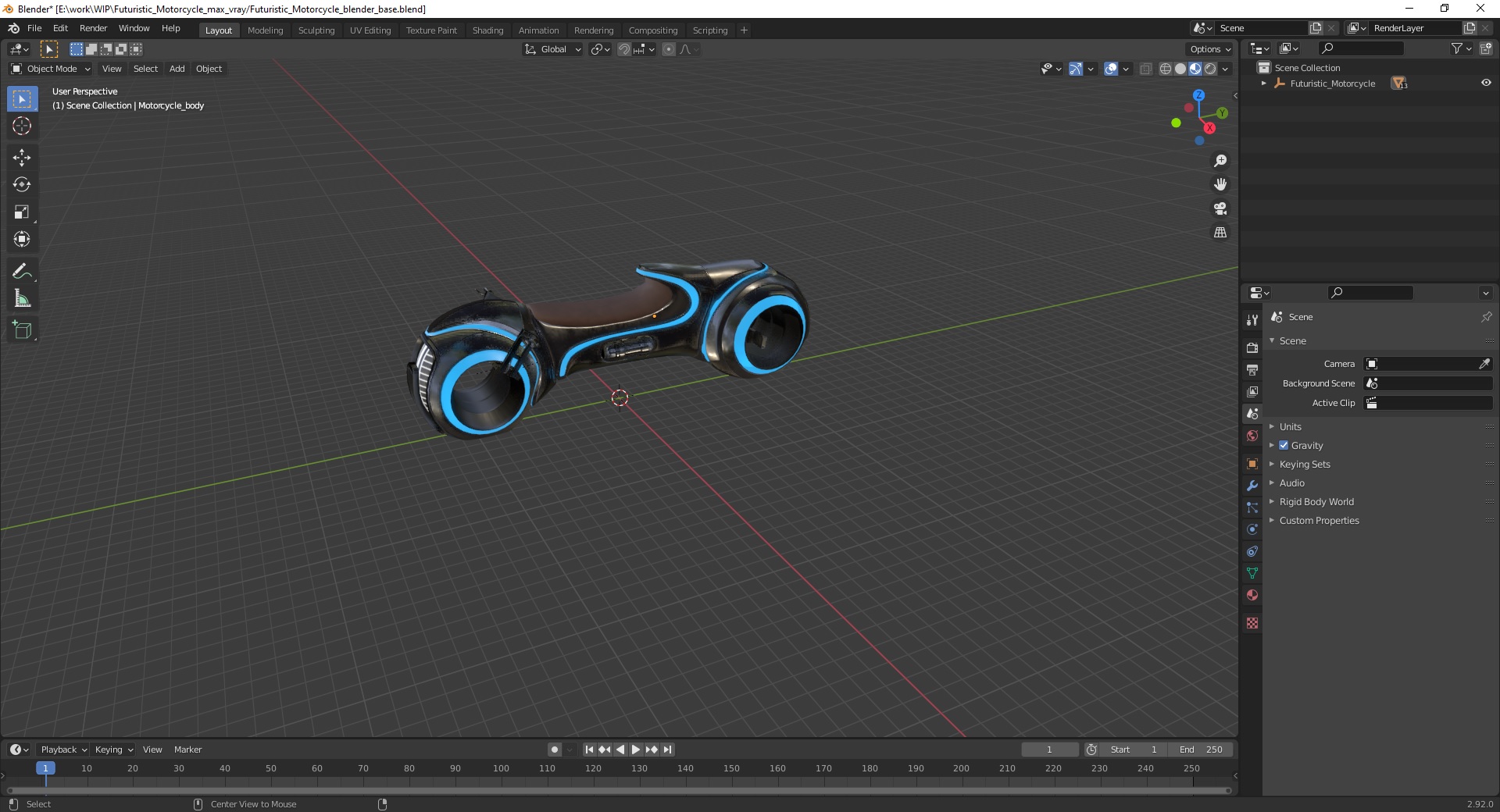 3D Futuristic Motorcycle