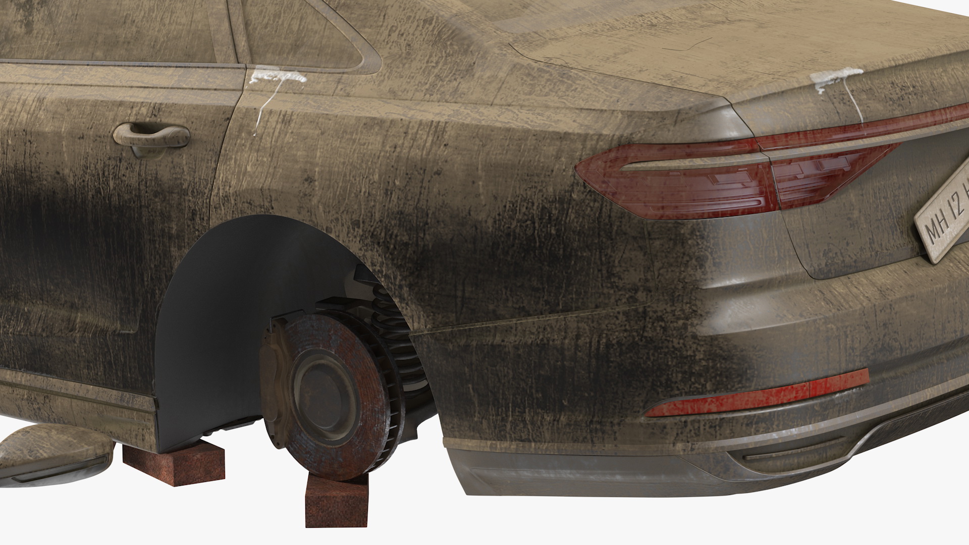 3D Abandoned Generic Car