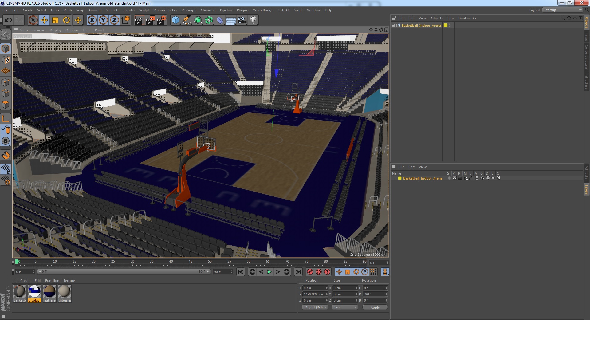 3D Basketball Indoor Arena model