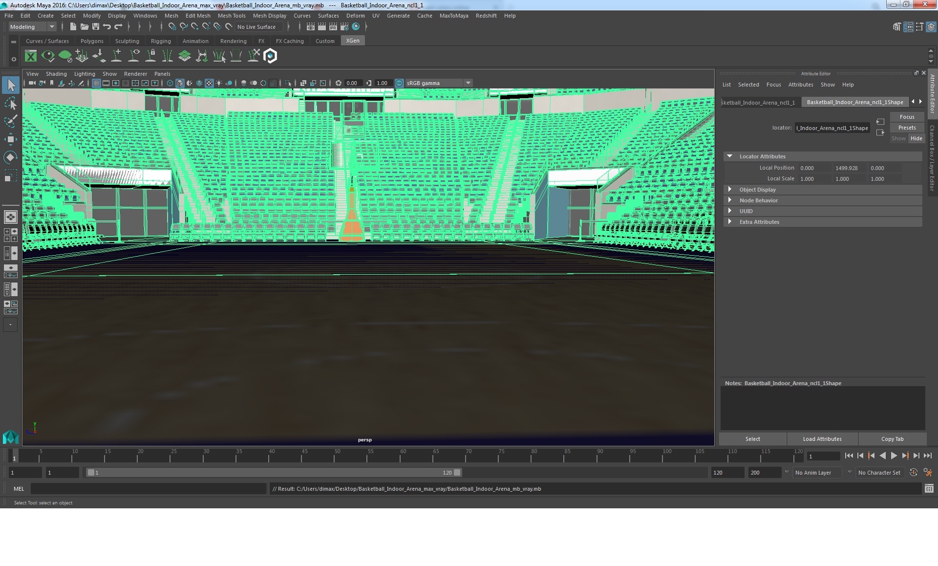 3D Basketball Indoor Arena model