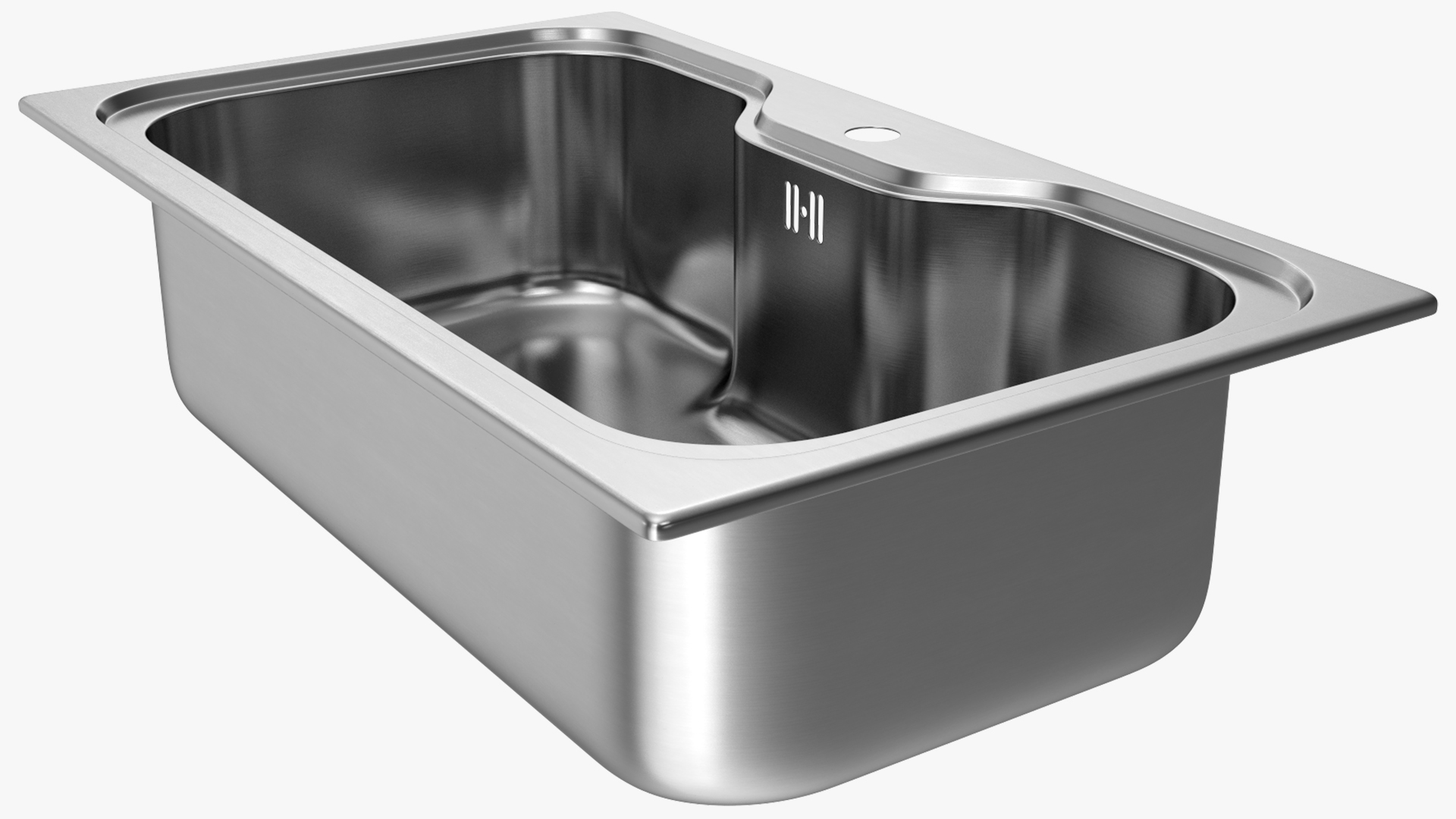 3D Wide Single Bowl Stainless Steel Inset Sink model