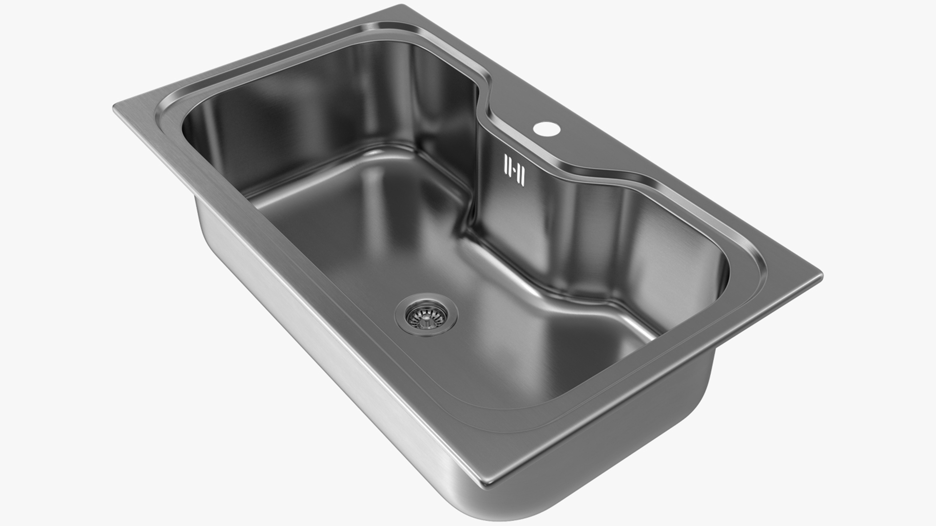 3D Wide Single Bowl Stainless Steel Inset Sink model