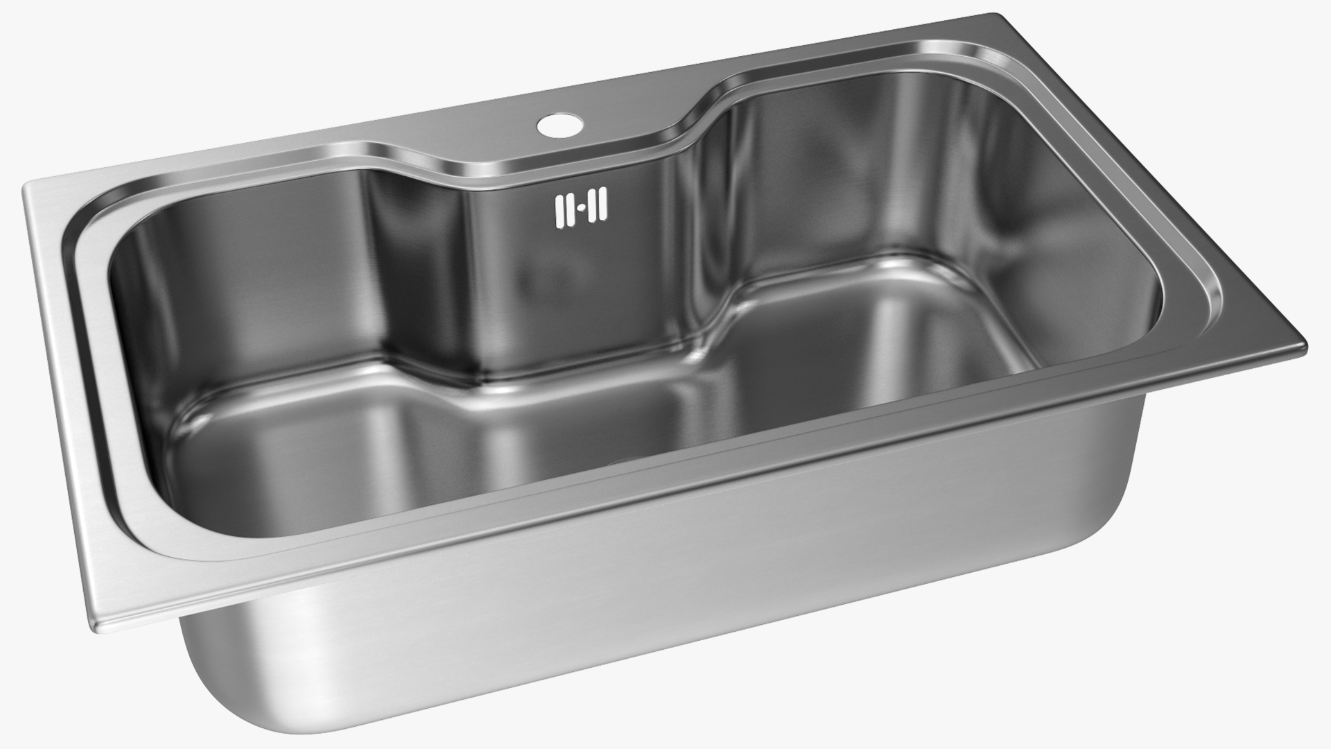 3D Wide Single Bowl Stainless Steel Inset Sink model