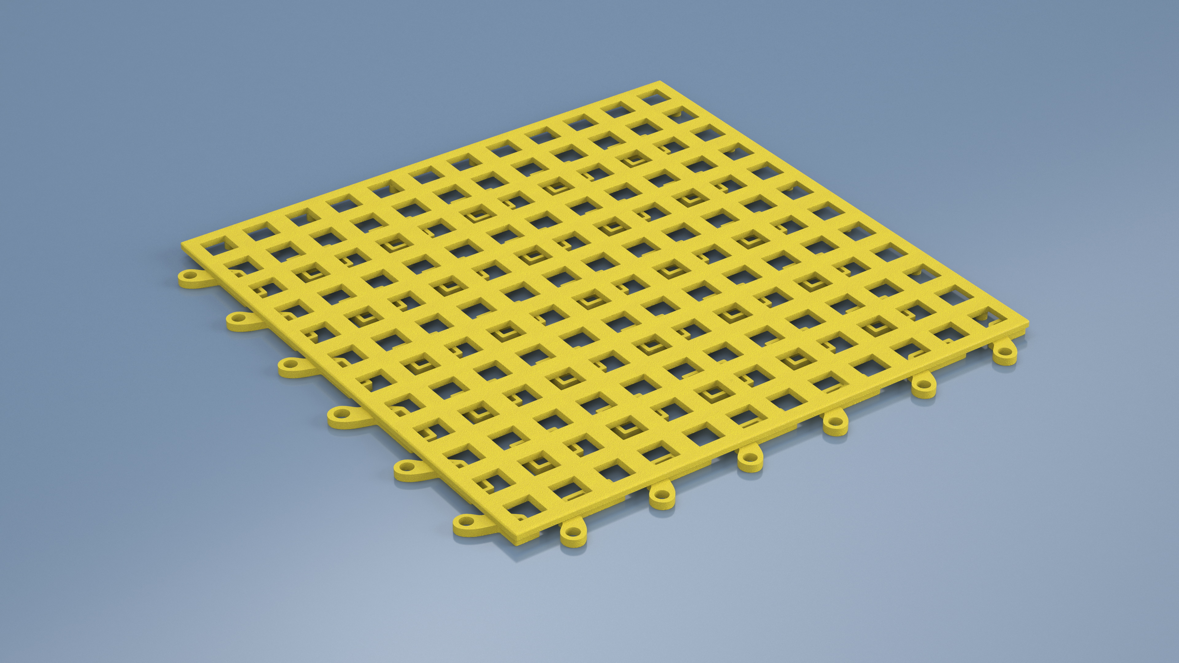 3D model PVC Floor Mat Tile Yellow