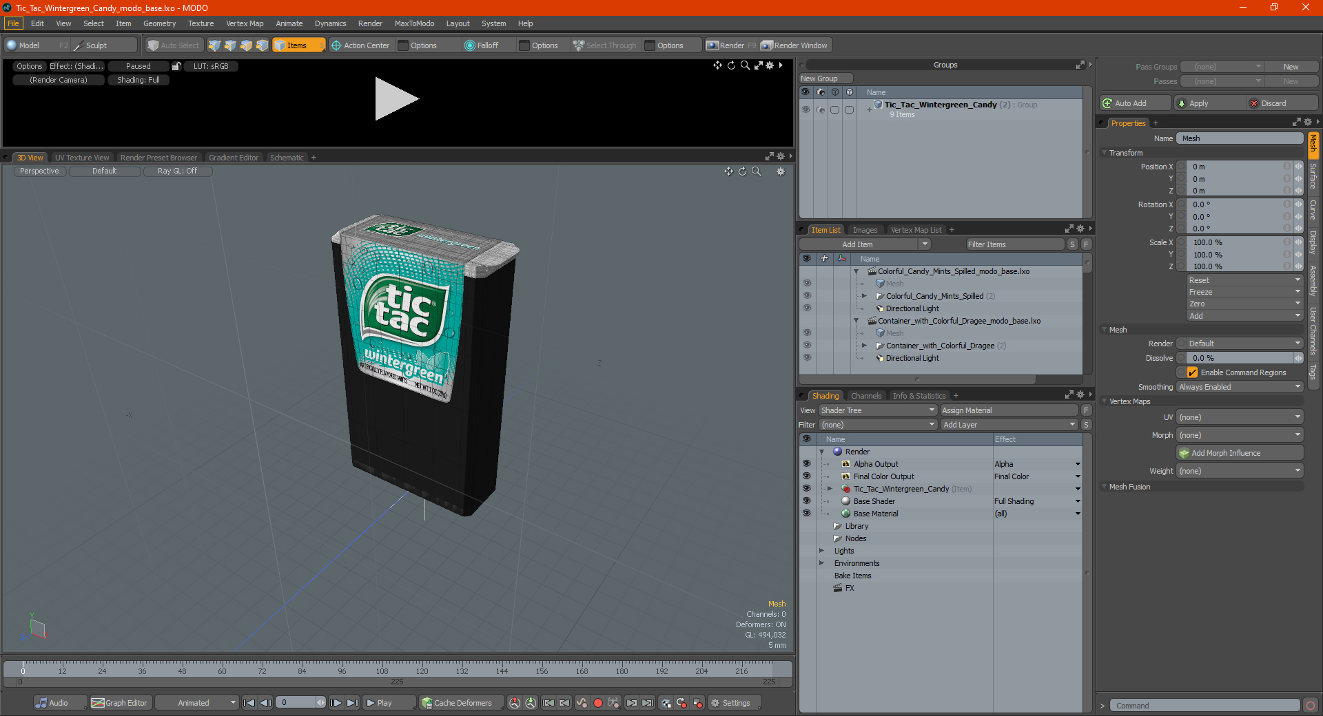 3D model Tic Tac Wintergreen Candy
