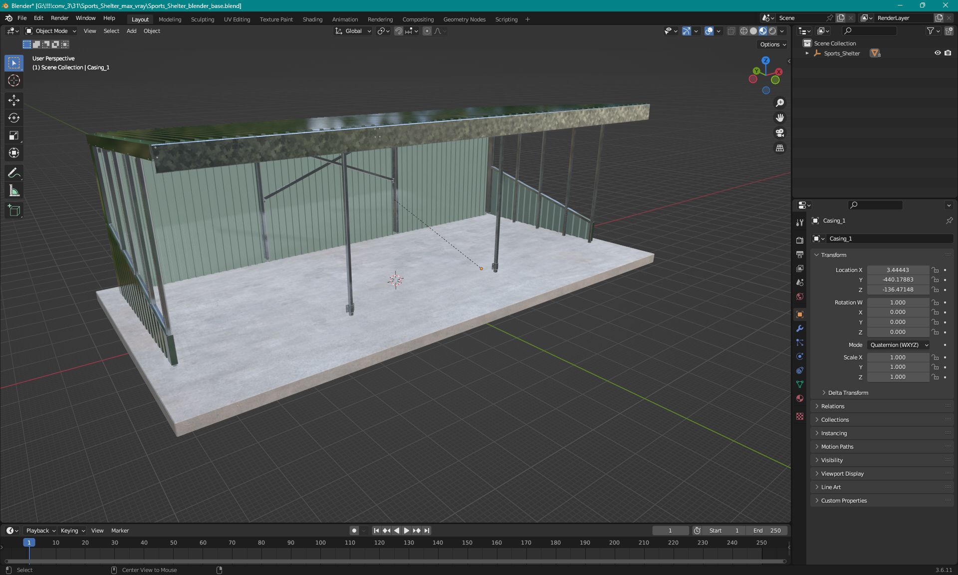 Sports Shelter 3D model