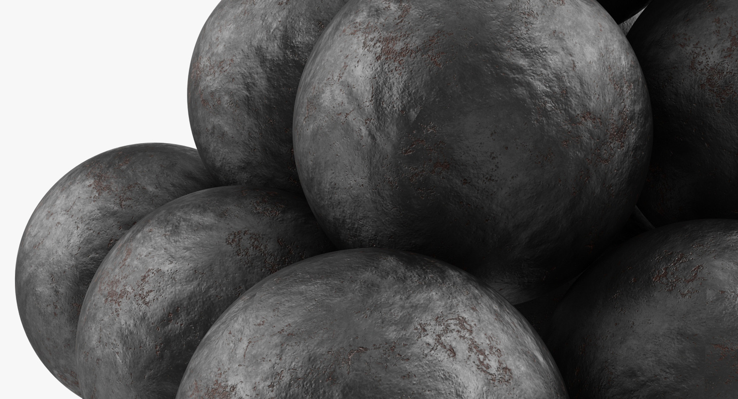 3D model Old Cannonballs
