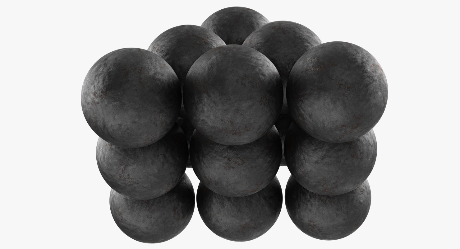3D model Old Cannonballs
